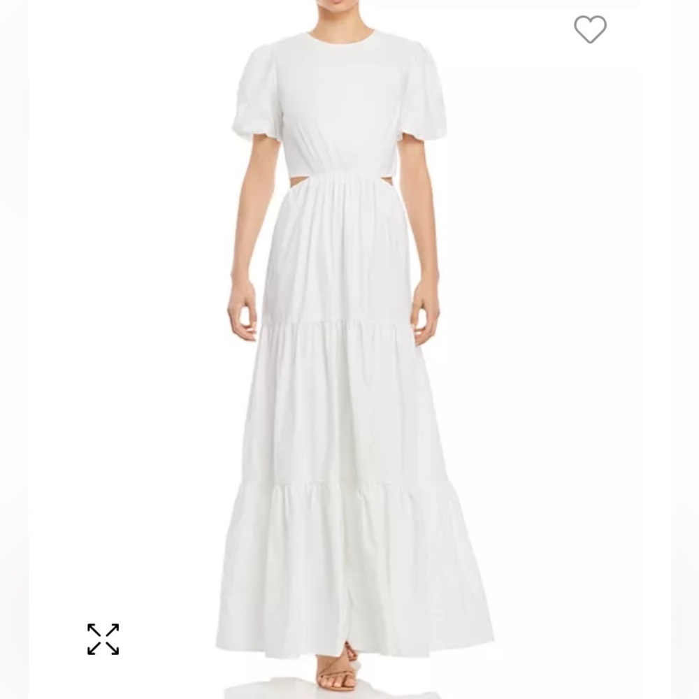 WAYF Plaza cutout puff sleeve maxi dress white size Small